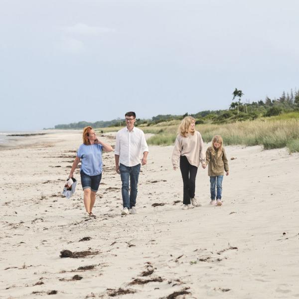 Familie var ved strand